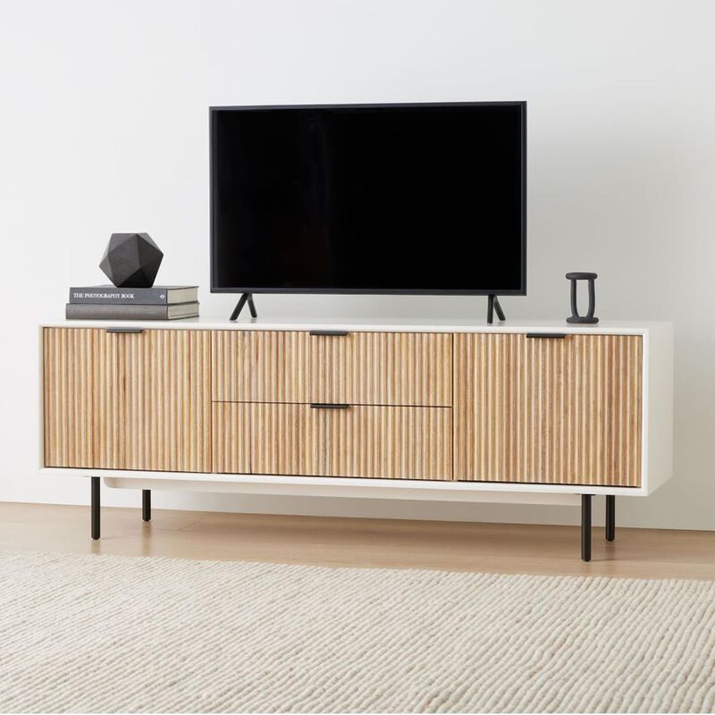 West Elm Quinn Media Console Lacquer/Rubberwood image number 2